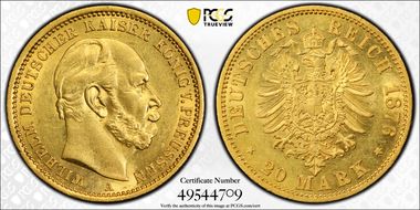 1876-A 20 Mk J-246 AU58