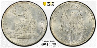 1874-S T$1 MS62