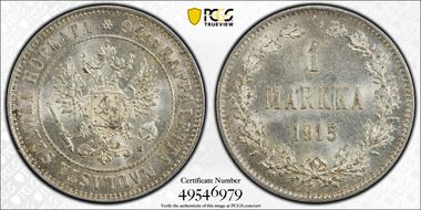 1915-S Markka KM-3.2  Ag MS62