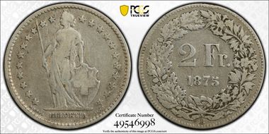 1875 B 2 Fr VF20