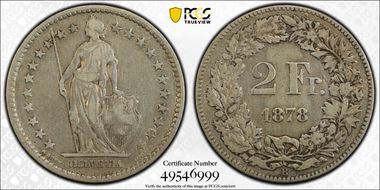 1878 B 2 Fr VF35