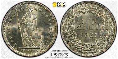 1961 B 2 Fr MS65