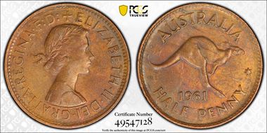 1961 Y. (p) 1/2D MS62BN