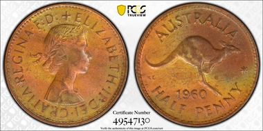 1960 Y. (p) 1/2D MS63RB