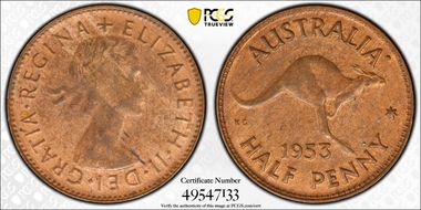 1953 A. (p) 1/2D MS61BN