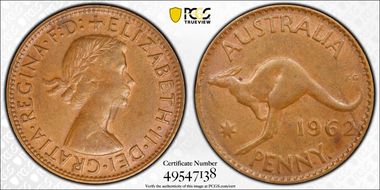 1962 Y. (p) 1D AU58BN