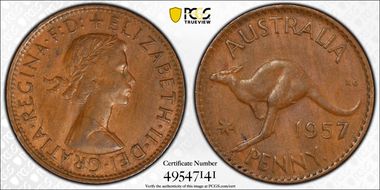 1957 Y. (p) 1D AU58BN