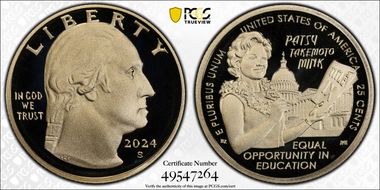 2024-S 25C Hon. Patsy Takemoto Mink First Strike PR70DCAM