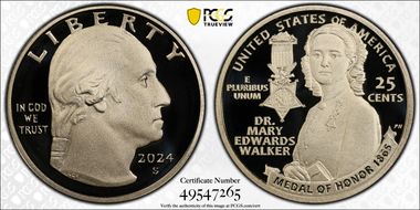 2024-S 25C Dr. Mary Edwards Walker First Strike PR70DCAM