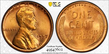 1957 1C MS66RD