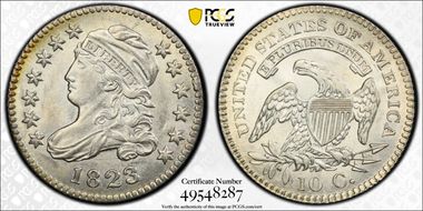 1823/2 10C Small Es MS62