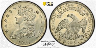 1834 50C Small Date, Small Letters MS62