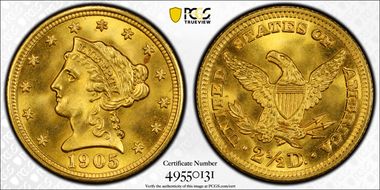 1905 $2.50 MS67+