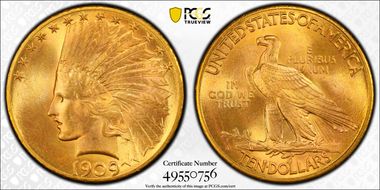 1909-S $10 MS66