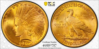 1910 $10 MS66+