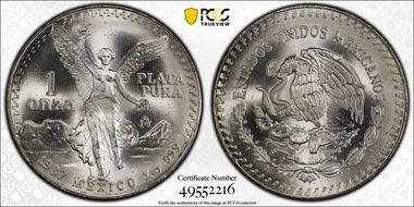1987-Mo Onza Libertad Ag MS67