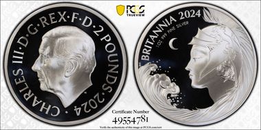 2024 £2 New Britannia 1oz Ag PR69DCAM