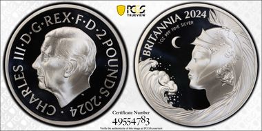 2024 £2 New Britannia 1oz Ag PR69DCAM