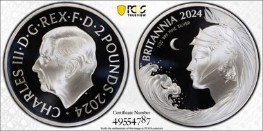 2024 £2 New Britannia 1oz Ag PR69DCAM