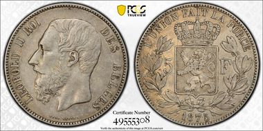 1875 5 Fr KM-24  Ag N92