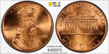 2000 1C "Cheerios" Cent MS67RD