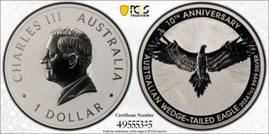 2024-P125 $1 Wedge-Tailed Eagle  10th Anniversary First Strike MS70