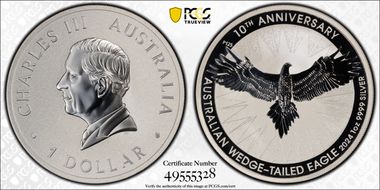 2024-P125 $1 Wedge-Tailed Eagle  10th Anniversary First Strike MS70