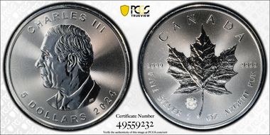 2024 $5 ML Treasured Silver Maple Leaf Dragon Privy First Strike MS67
