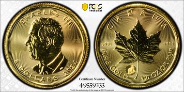 2024 $5 ML Treasured Gold Maple Leaf Polar Bear Privy First Strike MS69