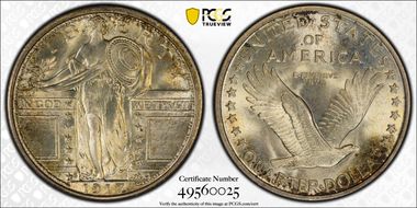 1917-S 25C Type 1 MS67+ FH