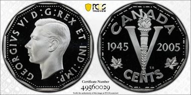 2005 5C VE Day Silver PR69DCAM