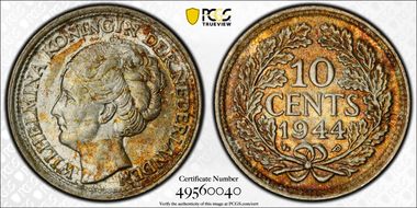 1944-P 10C Acorn privy mark MS64