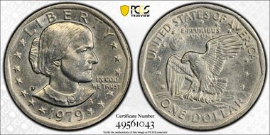 1979-P SBA$1 Wide Rim, FS-301 AU58