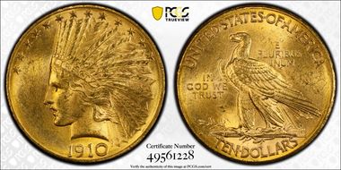 1910-D $10 MS64