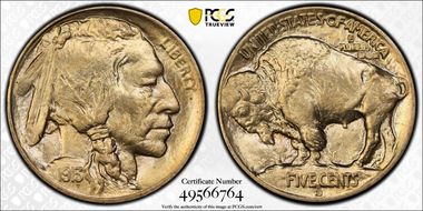 1913-D 5C Type 1 MS66