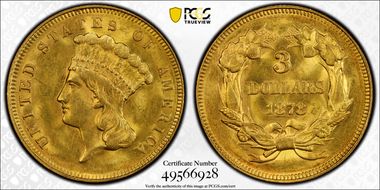 1878 $3 MS62