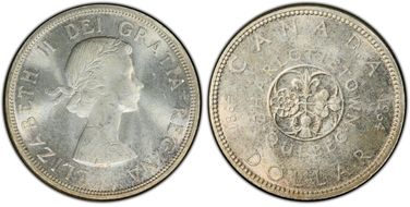 1964 S$1 Confederation No Dot MS63