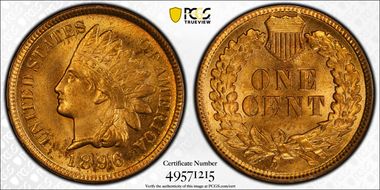 1896 1C MS65RD