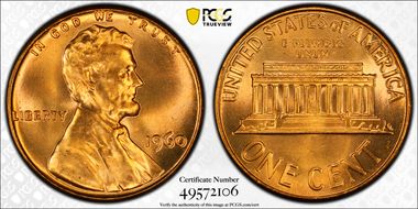 1960 1C Large Date MS67RD