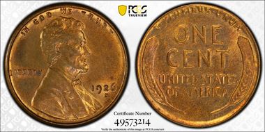 1926-S 1C MS64RB