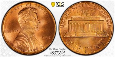 1984 1C Doubled Die Obverse MS67+ RD