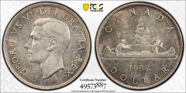 1952 S$1 No WL AU58