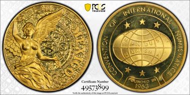 1986-Mo Medal Convention of International Numismatics Brass SP67