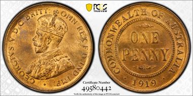 1919 (m) 1D No dots MS64RB