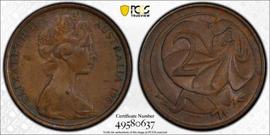 1967 2C w/o SD initials MS63BN