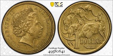 2000 $1 Mule-Struck w/10C Obv AU50