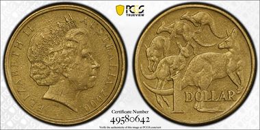 2000 $1 Mule-Struck w/10C Obv AU53