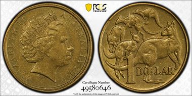 2000 $1 Mule-Struck w/10C Obv AU55
