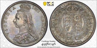 1890 1/2 Cr S-3924 AU58