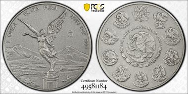 2018-Mo Onza Libertad Ag - Antiqued SP70